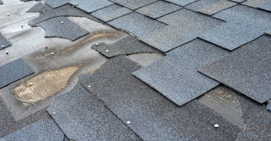 roof with missing shingles